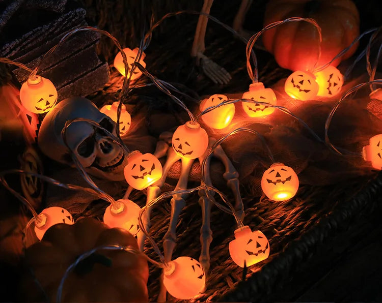 Spooky LED Pumpkin & Skull String Lights - Image 5