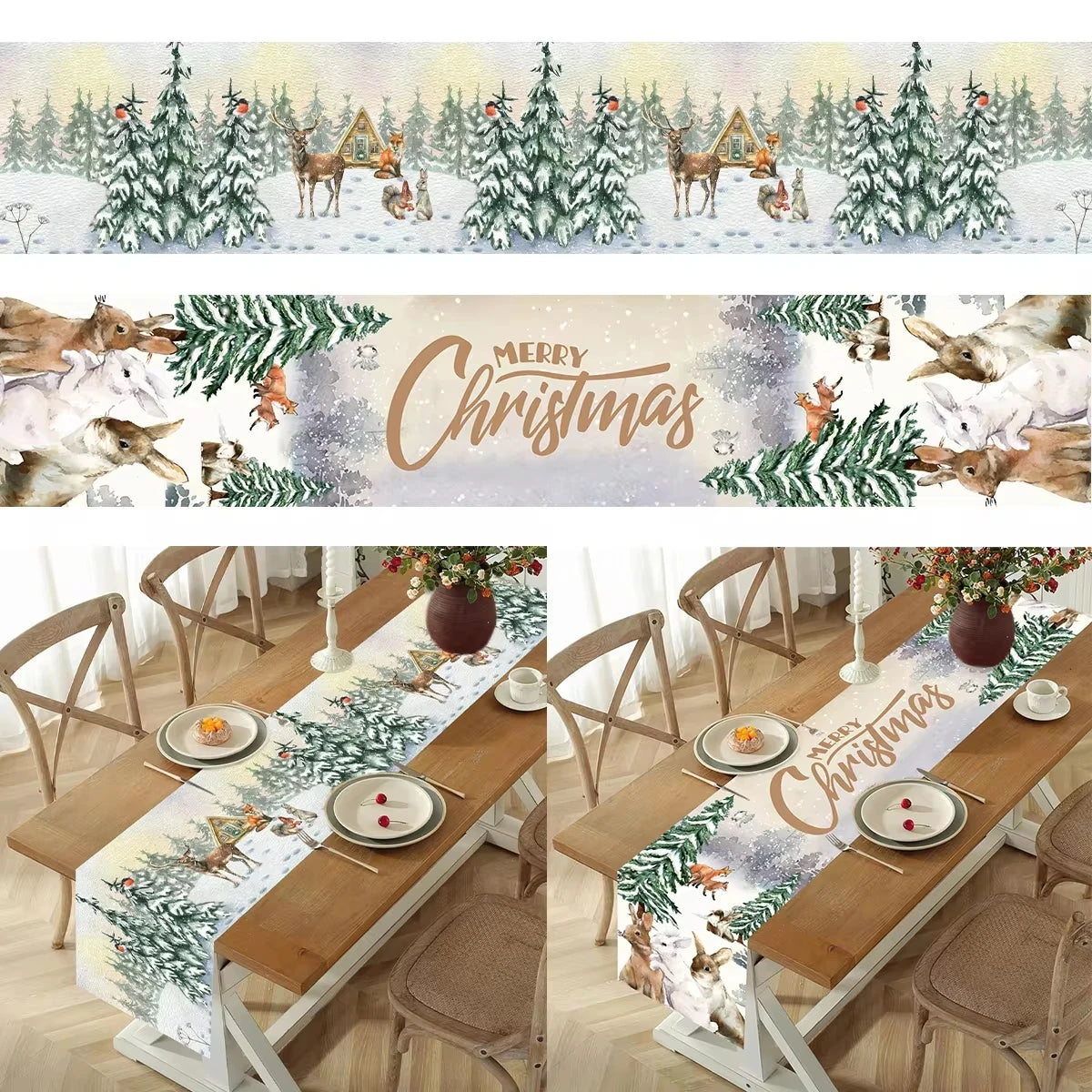 Festive Merry Christmas Table Runner for Holiday Cheer - Image 3