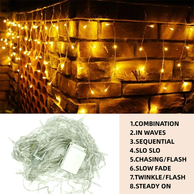 Festive 5M LED Waterfall Curtain Lights - Image 6