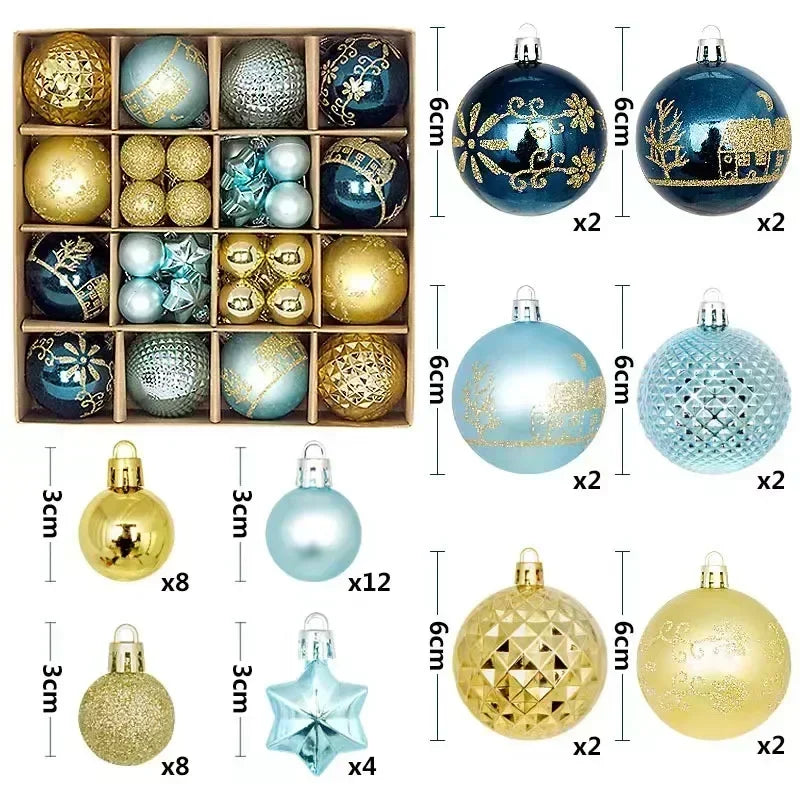 Vibrant 44pcs Multicolor Christmas Tree Ball Set - Image 8