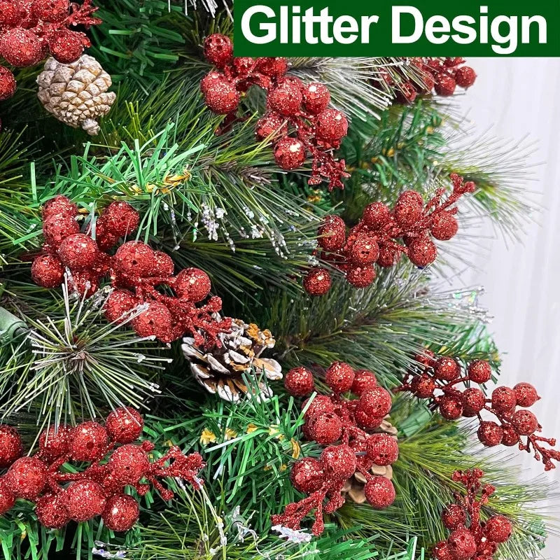 Glittering Red Berry Branches for Festive Decor - Image 3