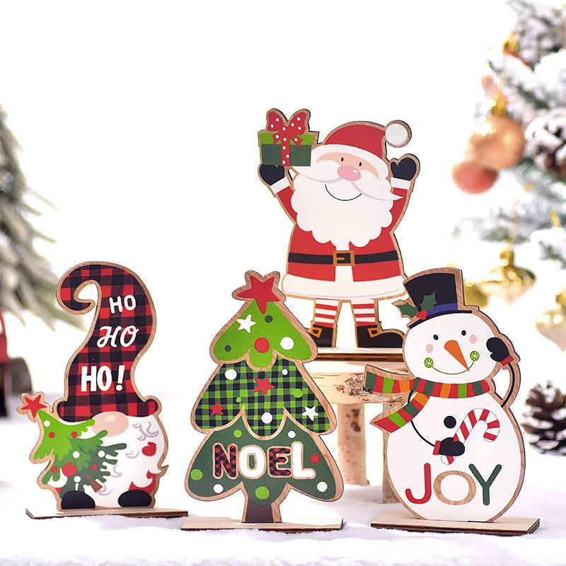 Charming Wooden Faceless Doll Christmas Ornaments