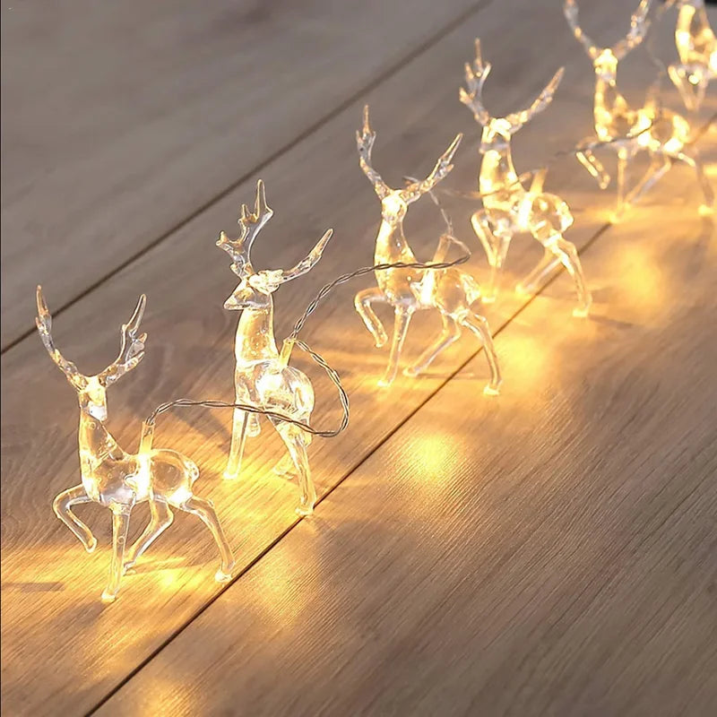 Enchanting 10LED Reindeer String Lights for Christmas