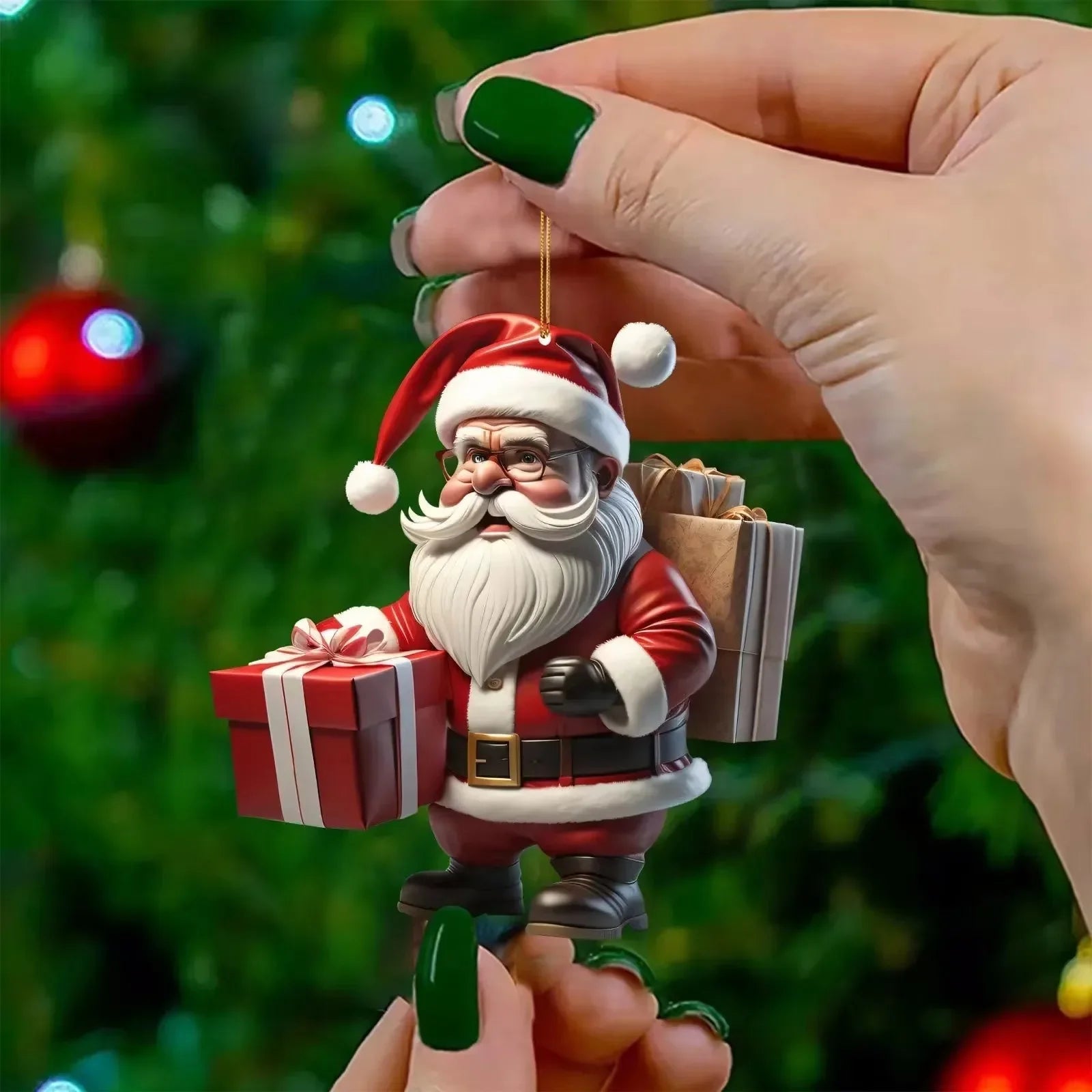 Charming Christmas Acrylic Santa & Snowman Ornaments - Image 18