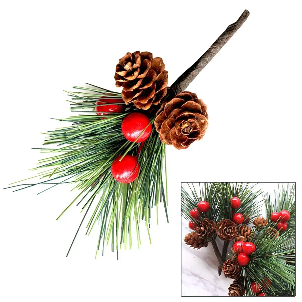 10Pcs Red Berry Pine Picks for Festive Wreaths - Image 3