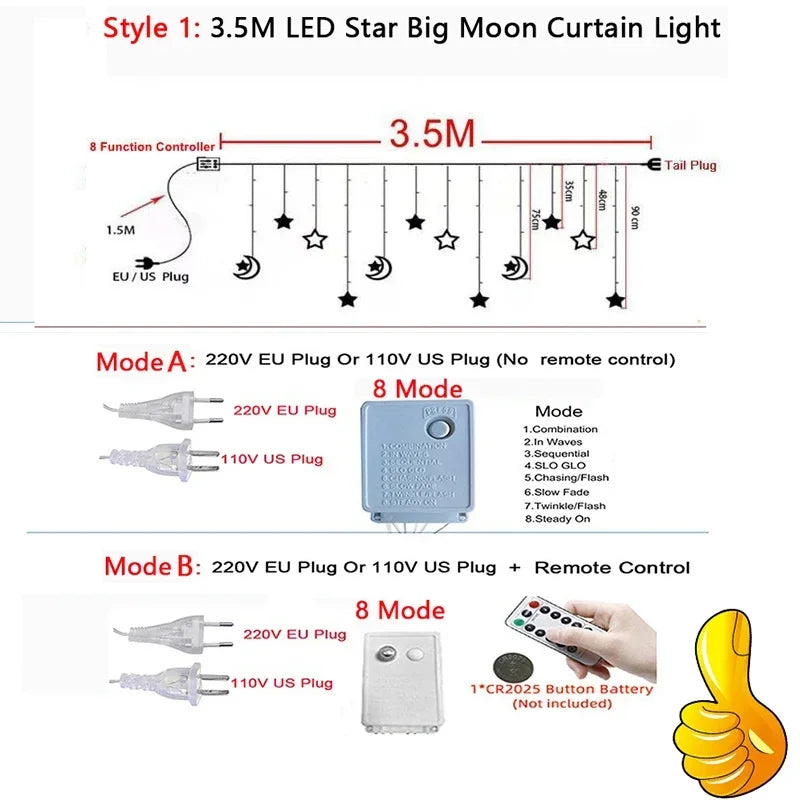 Magical LED Christmas Curtain String Lights - Image 7