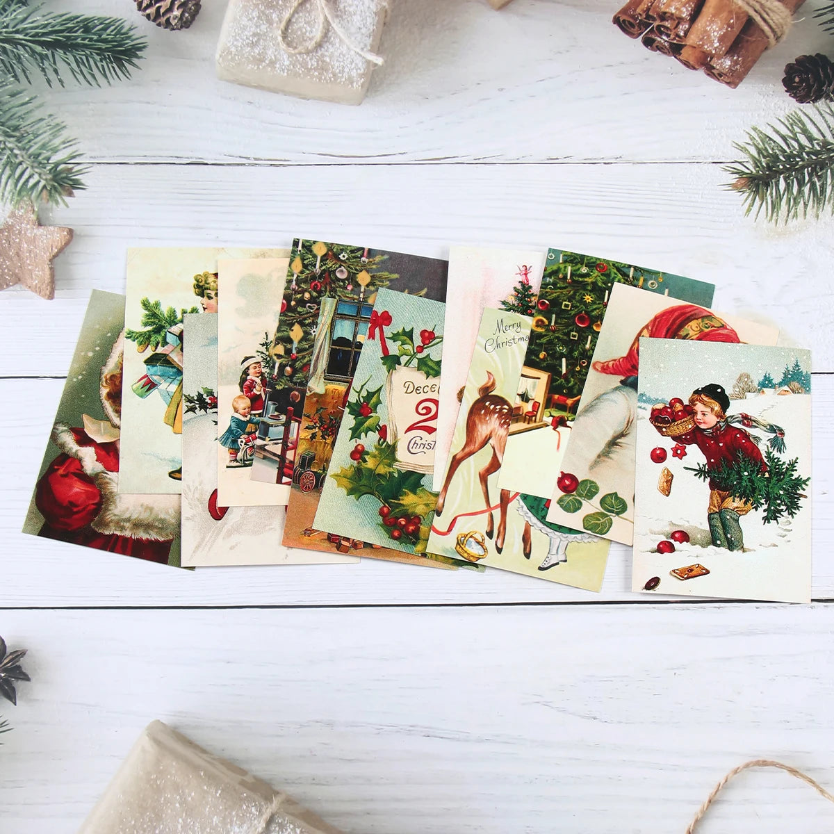 12pcs Merry Christmas Postcards for Festive Decor - Image 6