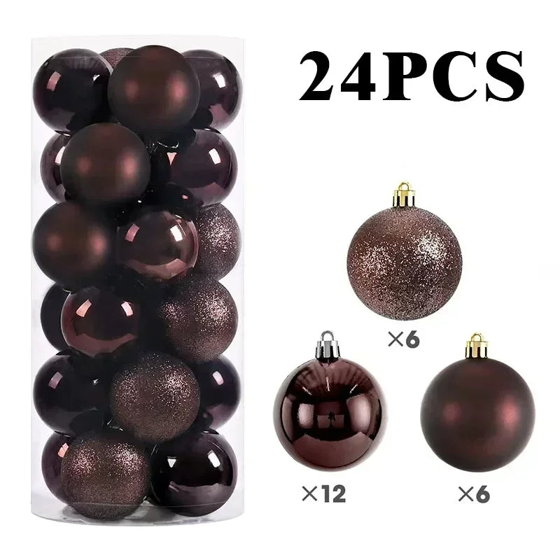 24-Piece 8CM Colorful Christmas Ball Ornaments Set - Image 5