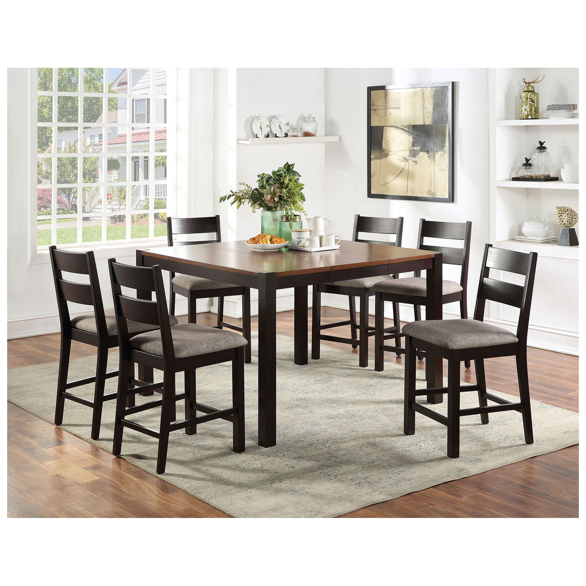 Furniture of America Valdor 7 Pc. Counter Ht. Table Set