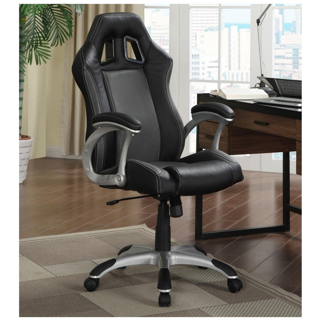 Silla de escritorio Frisokar Cadeira Back System Conforto e Ergonomia com  acabamento em costura preta. ergonómica negra con tapizado de cuero  sintético