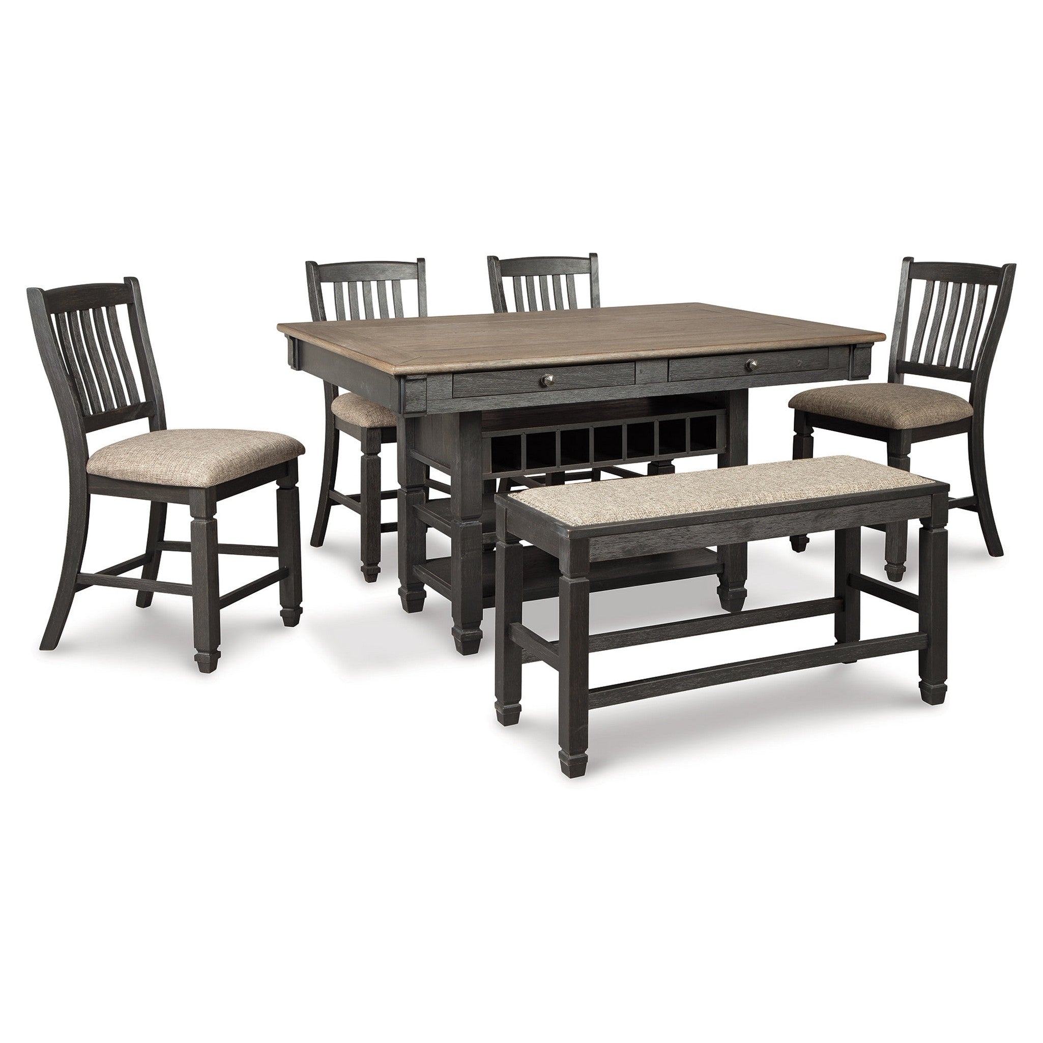 Signature Design by Ashley® Tyler Creek Counter Height Dining Table And 4 Barstools And Bench