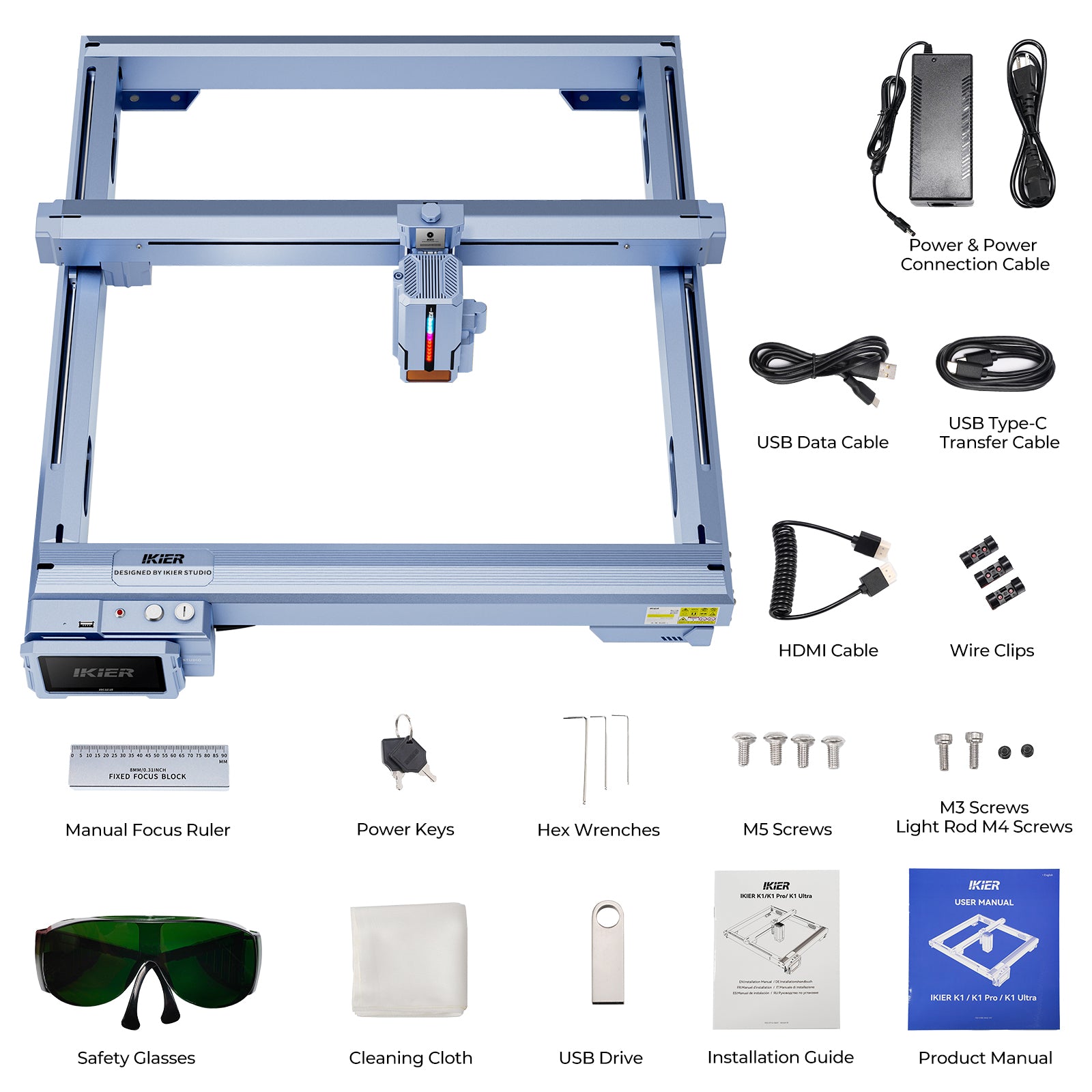 iKier R1 Mandrin rotatif multifonction pour graveur laser