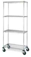 Metro N536BC 24" x 36" x 63" Mobile Wire Shelving with 4 Super Erecta® Chrome Wire Shelves