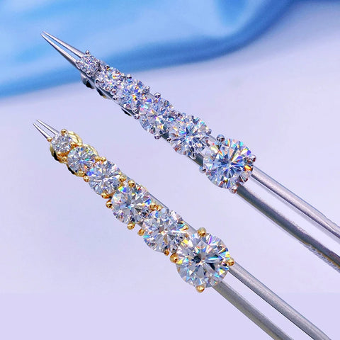 Moissanite Screws Back Ear-studs in Classic Four Prong Design