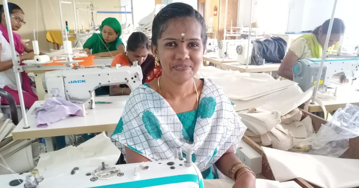 Female artisan in fair trade factory