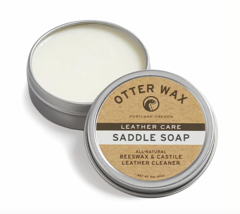 Otter Wax saddle soap to clean leather