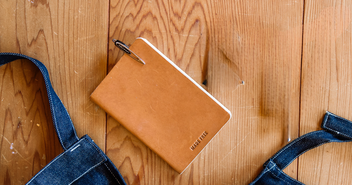 Leather journal for writing notes in diary
