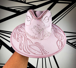 Pink/Silver Wire Wide Brim Fedora - KB The Visionary LLC