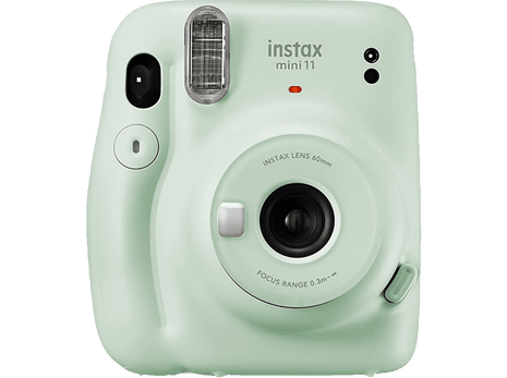 Cámara instantánea  Fujifilm Instax Mini, Flash integrado, Fotos tamaño  tarjeta, Verde pastel