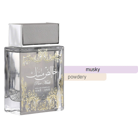 Pure Musk by Lattafa, a sweet powdery sweek musk scent