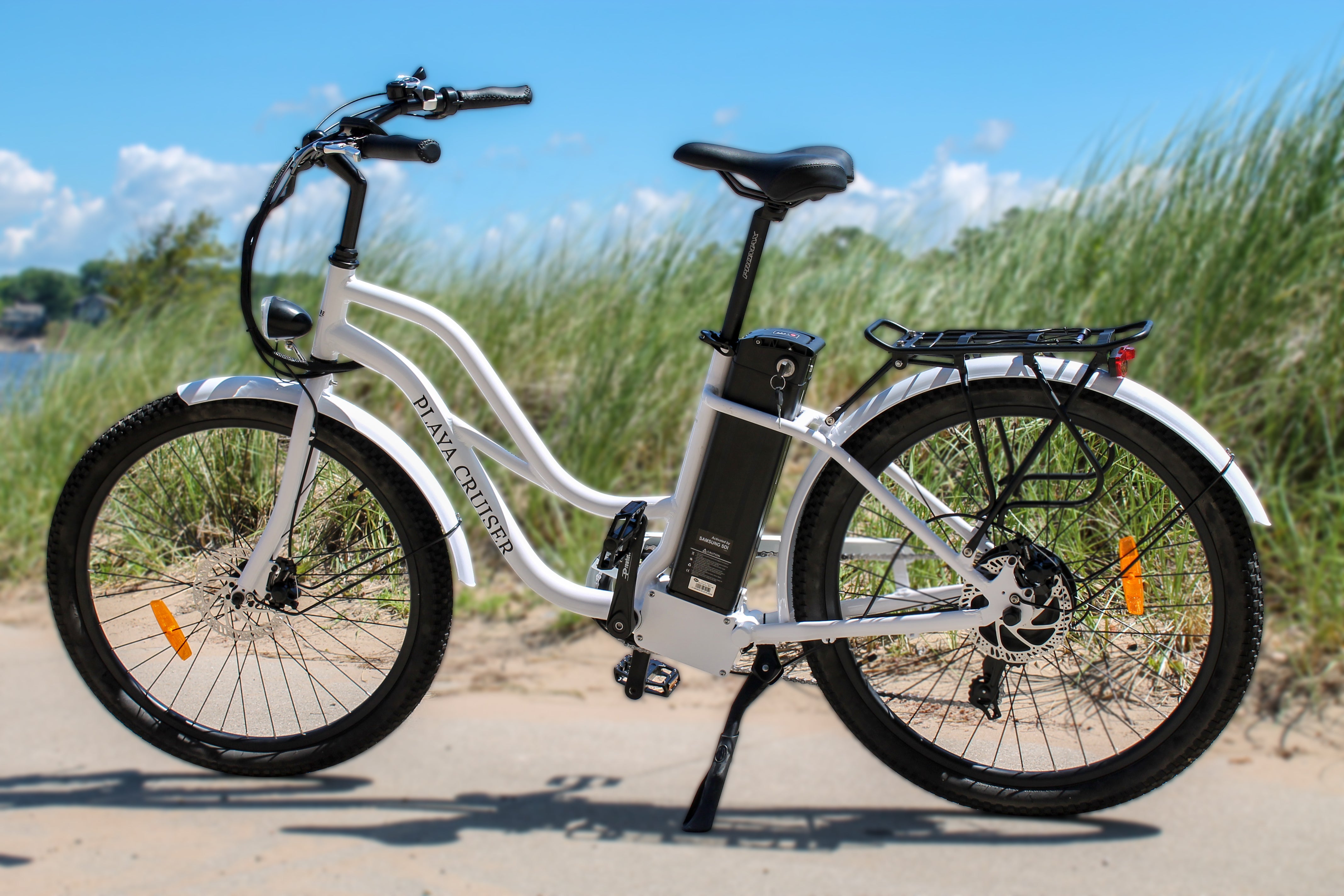 2021 Anywhere Playa 36V Step-Through Electric Beach Cruiser Bike - Upzy.com