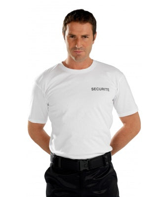 Image du tshirt de sécurité blanc porté par un model