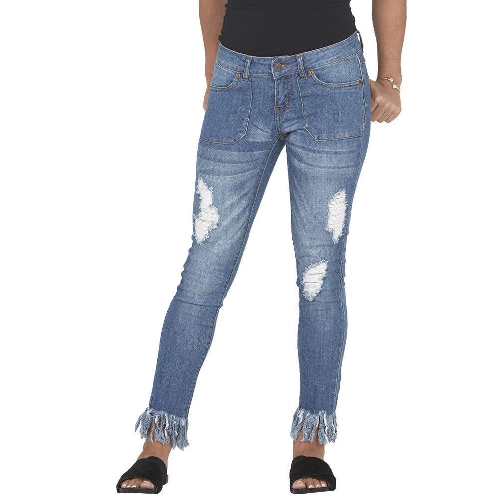 Fray Your Own Way Distressed Skinny Jean - Citi Trends