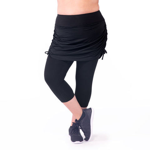 Plus size skirted capri on sale leggings