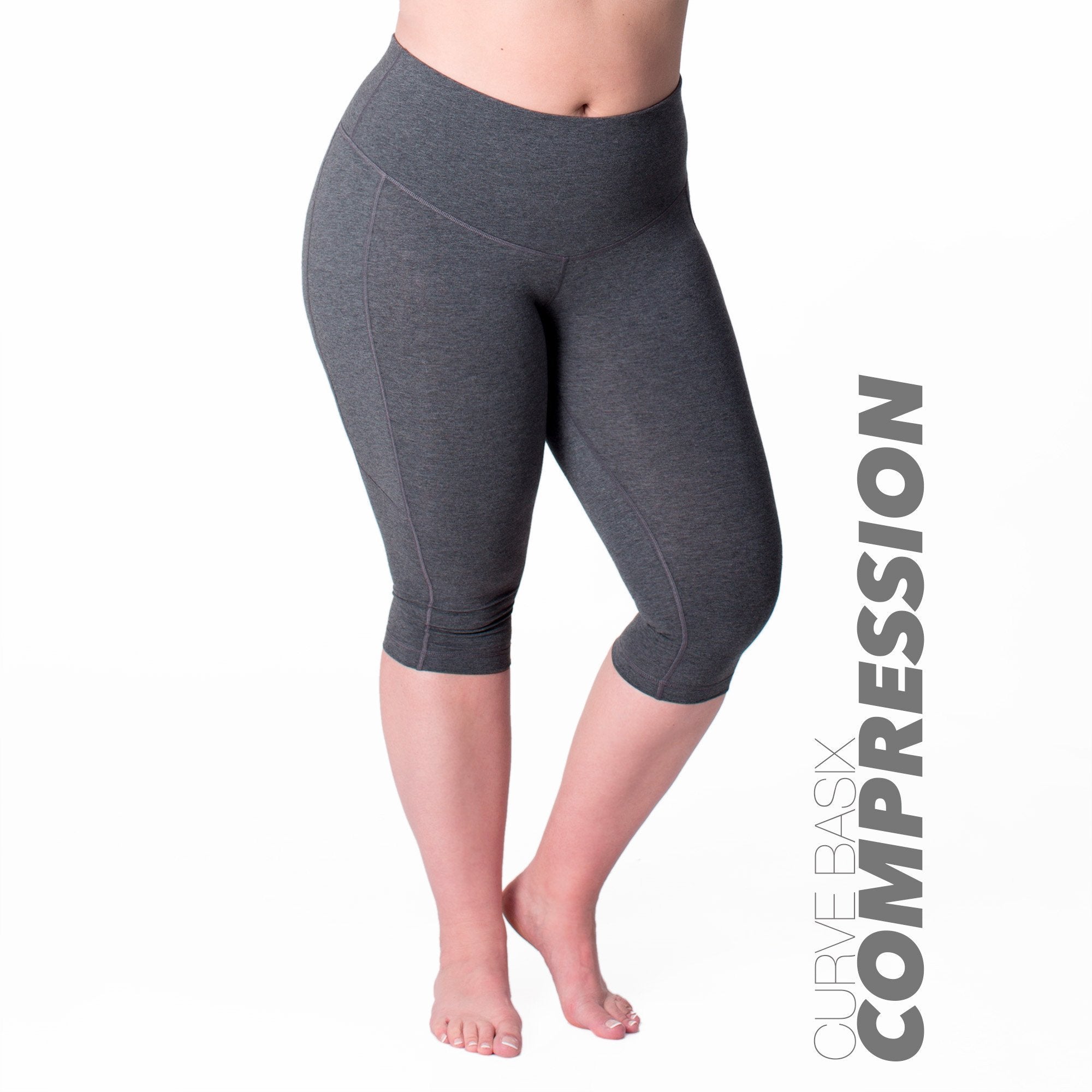 Women's Plus Size High Waisted Cotton Compression Leggings.  (7307982)