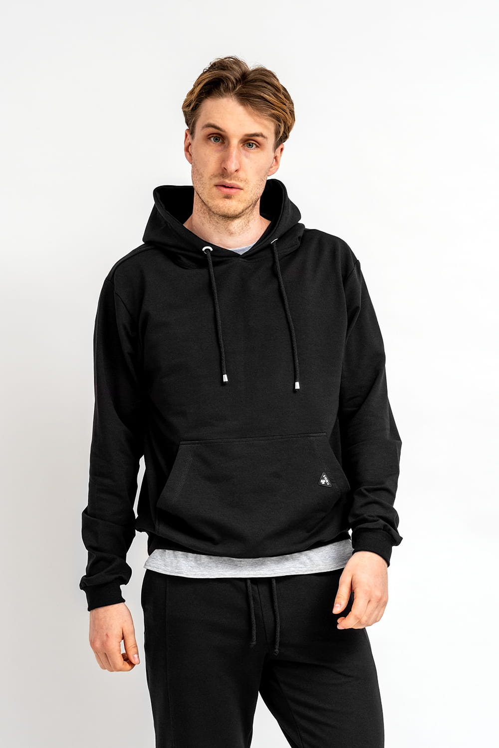 BLUZA Z KAPTUREM MĘSKA "RYAN" CZARNA
