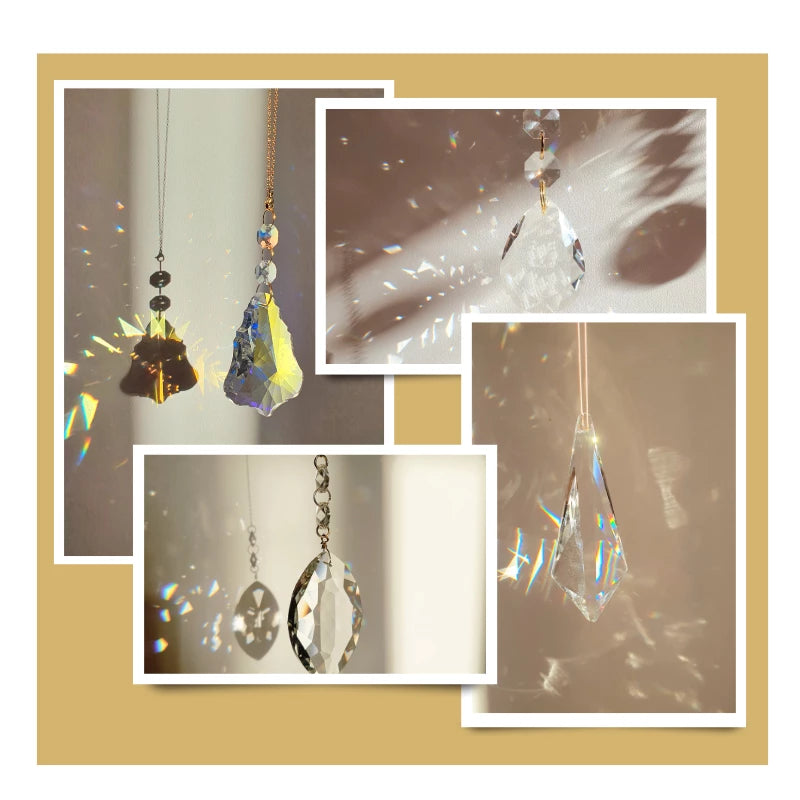 Crystal Sun, Prisme de fenêtre, Suncatcher, Attrape-soleil suspendu pour la  maison, Lampe en cristal, Pendentif rideau