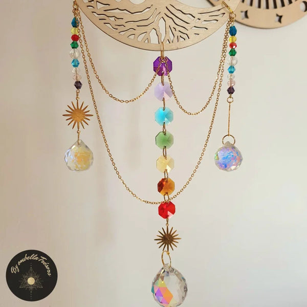 Suncatcher Cristaux Chakras Arbre de Vie