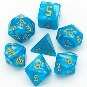 Blue Pearl Macaron 7-Dice Set - Major Dice - Dice Set D&d Blue