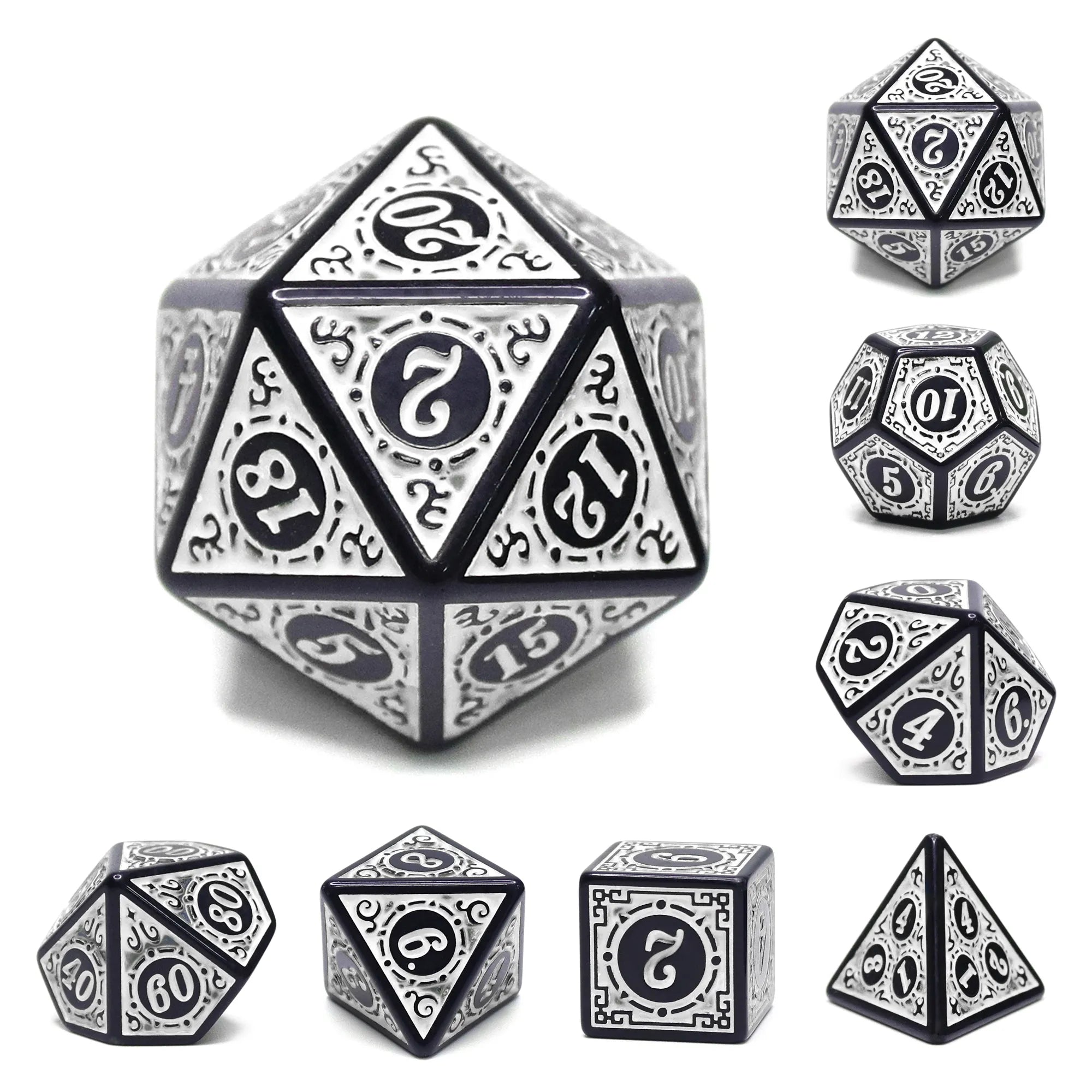 Magic Flame White 7-Dice Set