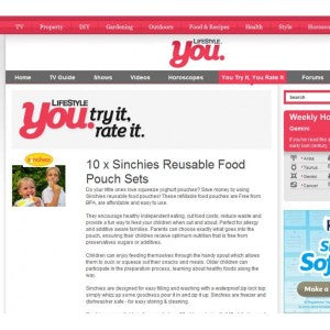 Sinchies Reusable Food Pouches on TV: Lifestyle You