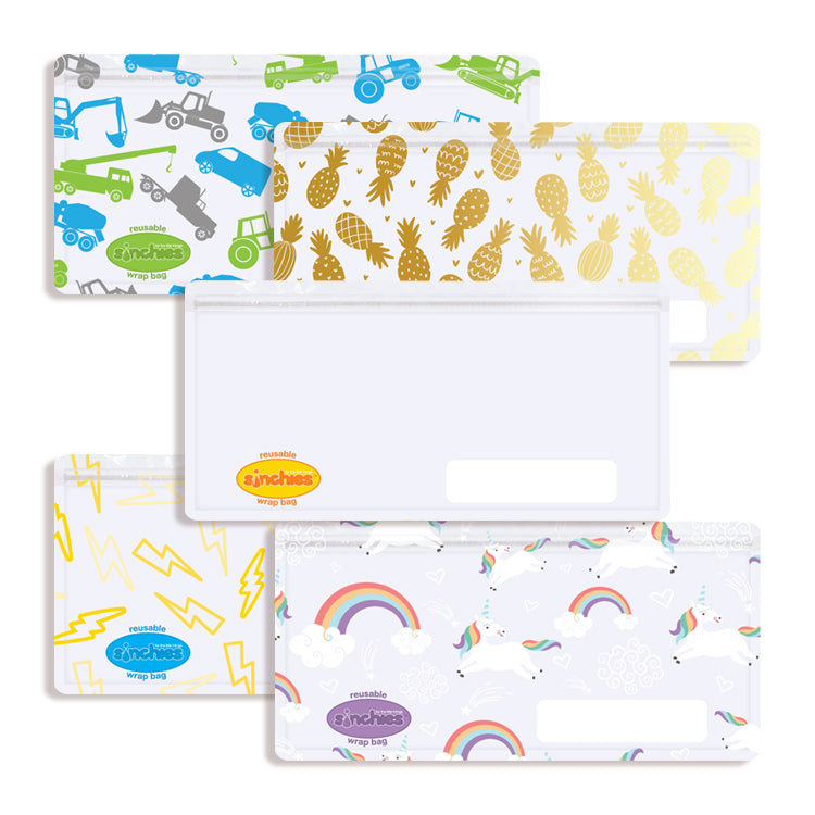 Sinchies reusable wrap bag designs