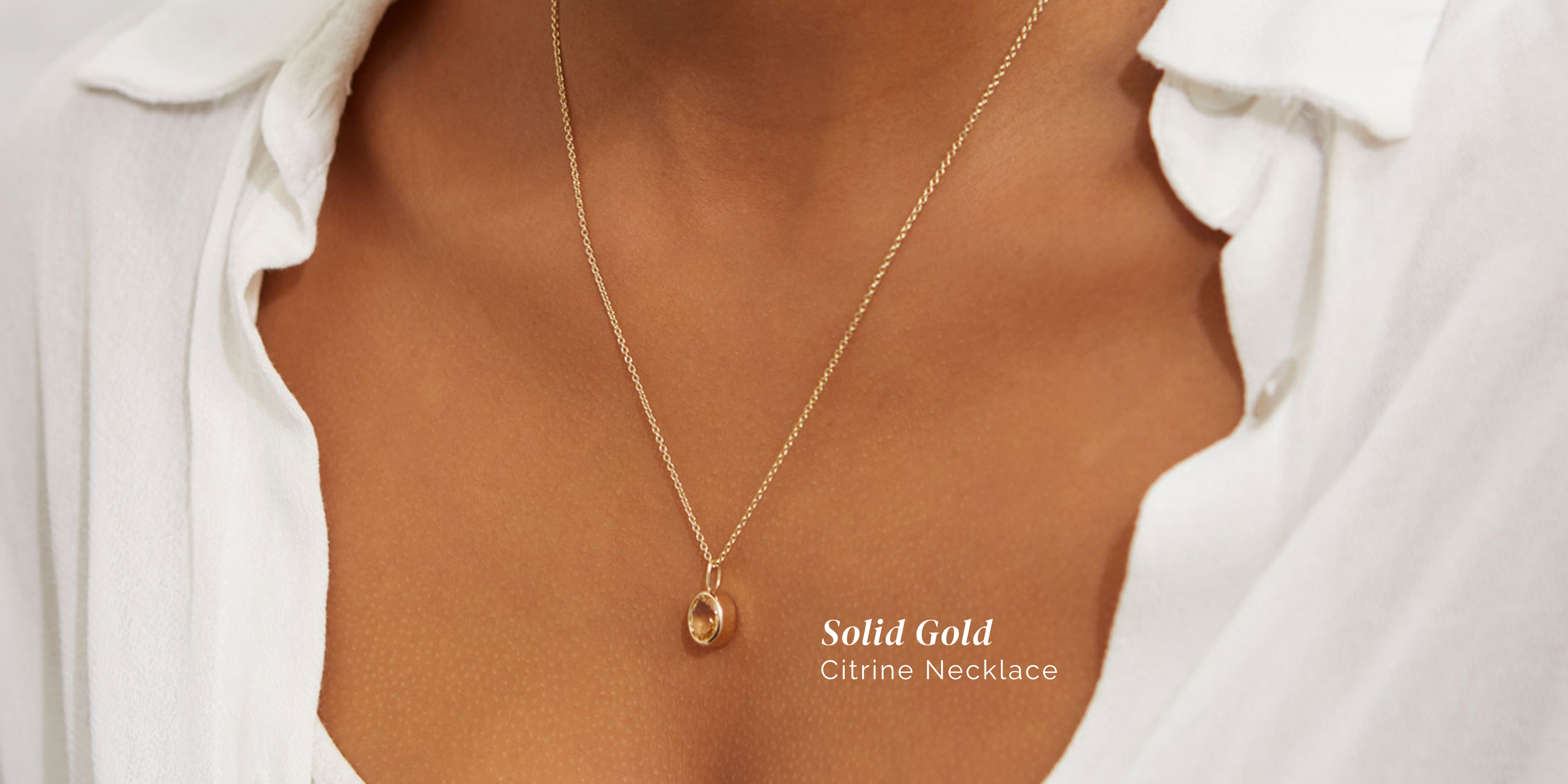 citrine solid gold necklace by maya magal london