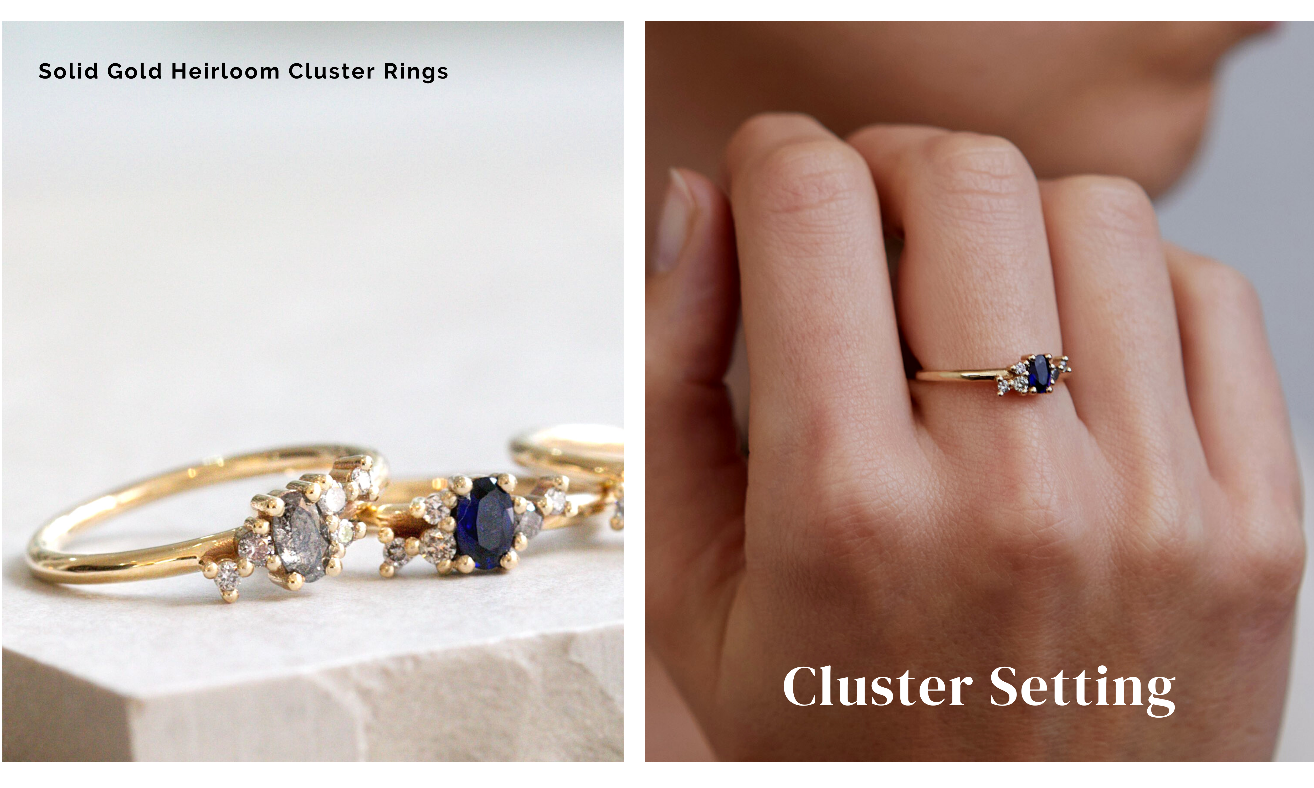 solid gold cluster rings by Maya Magal London