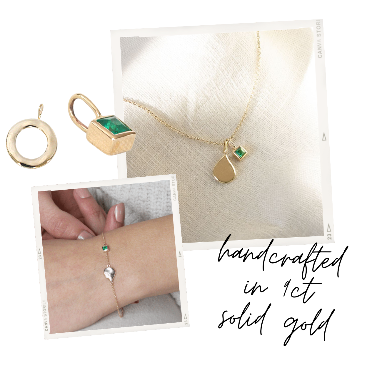solid gold emerald jewellery by maya magal london
