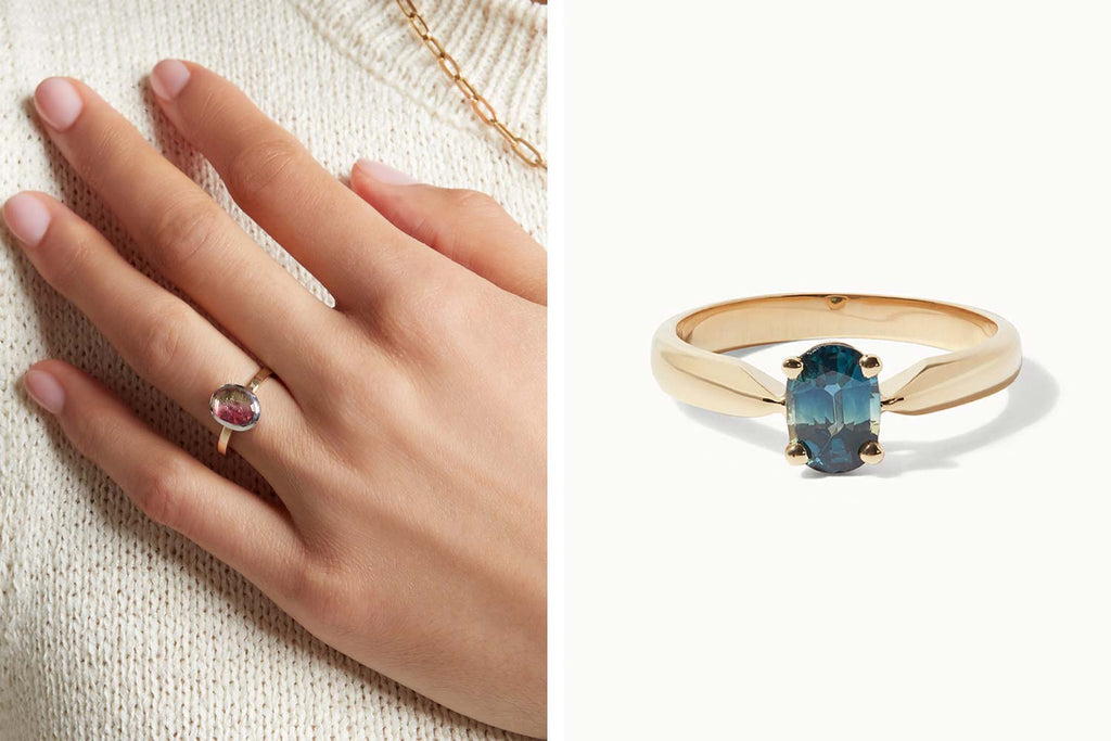 Ryley Jewellery Creations - Engagement Rings 💍 Engagement rings with coloured  gemstones are extremely popular! This beautiful sapphire, diamond and  champagne gold engagement ring is divine 🍾🥂 Congratulations to our newest  Ryley