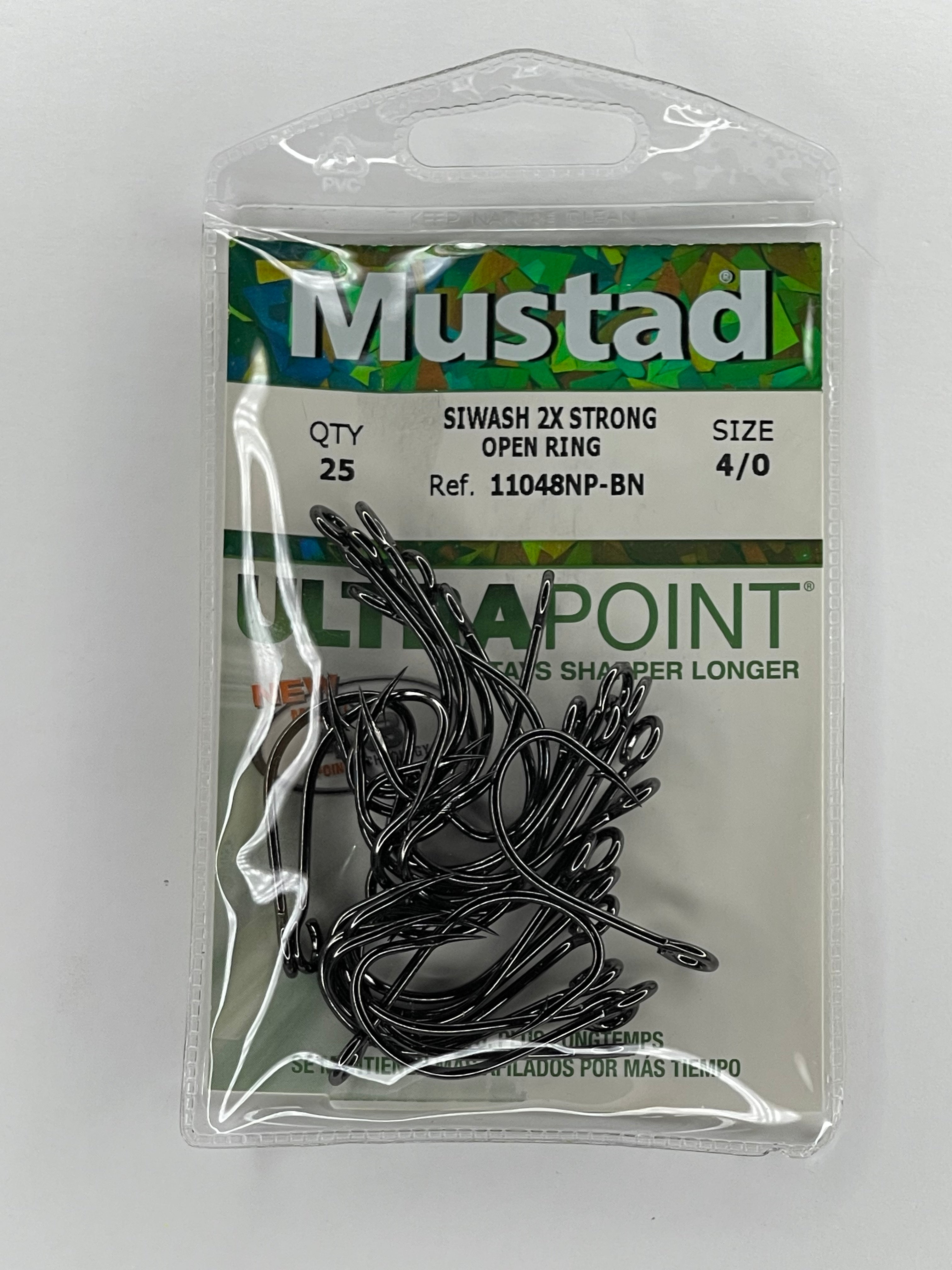 Mustad Big Gun Open Eye Siwash 2X Strong- packs of 25