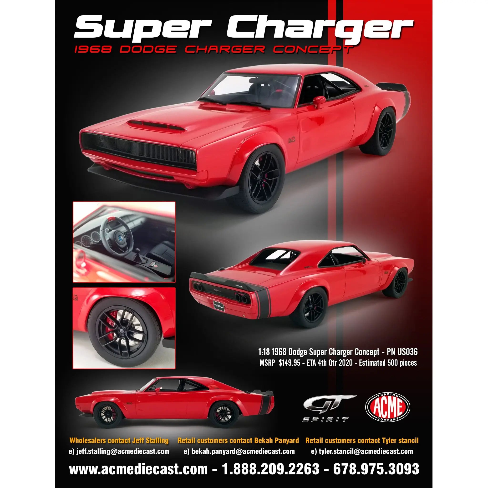 Modèle réduit Dodge Super Charger Concept 1968 GT Spirit 1/18 – Motors  Miniatures