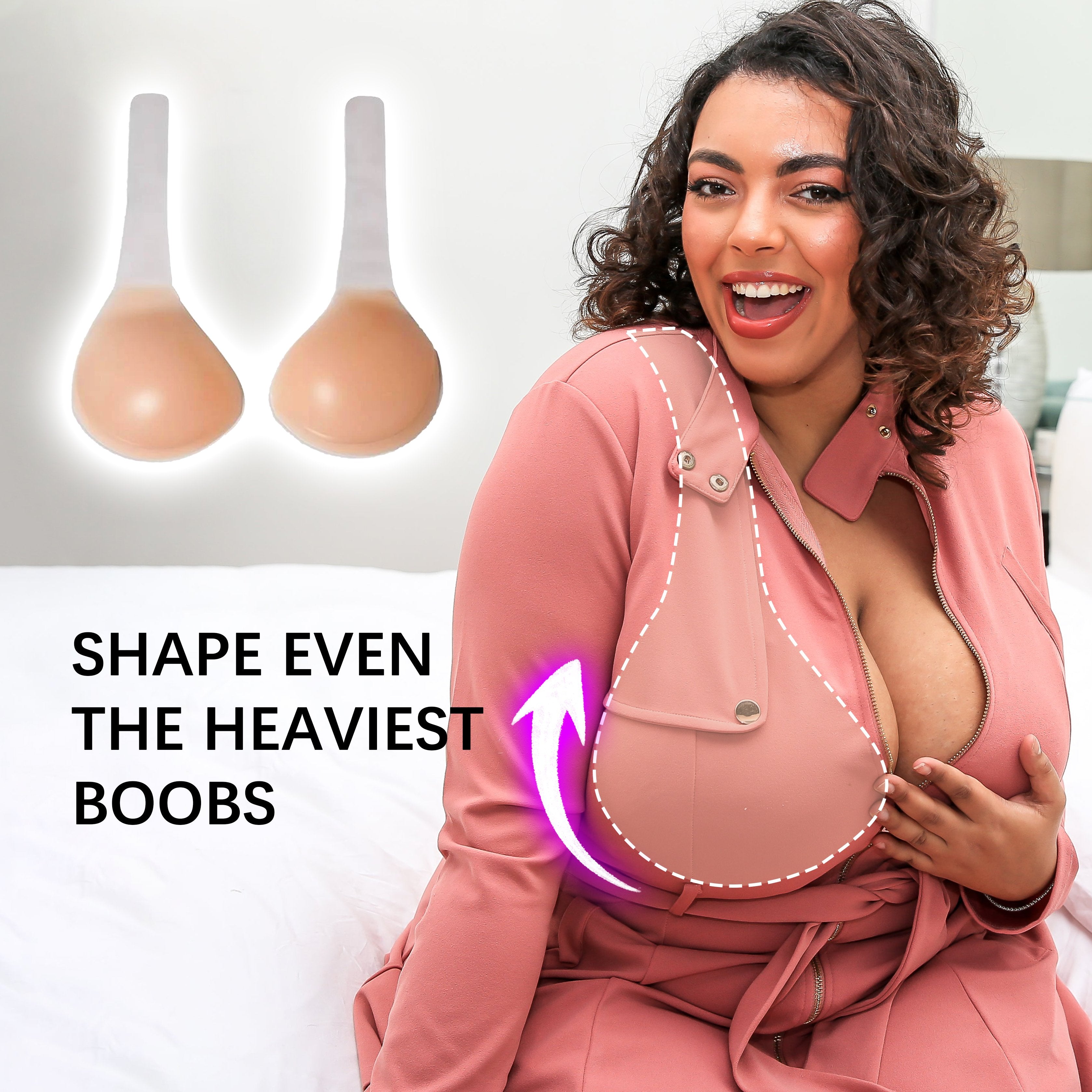 Adhesive Breast Gather Push Up Strapless