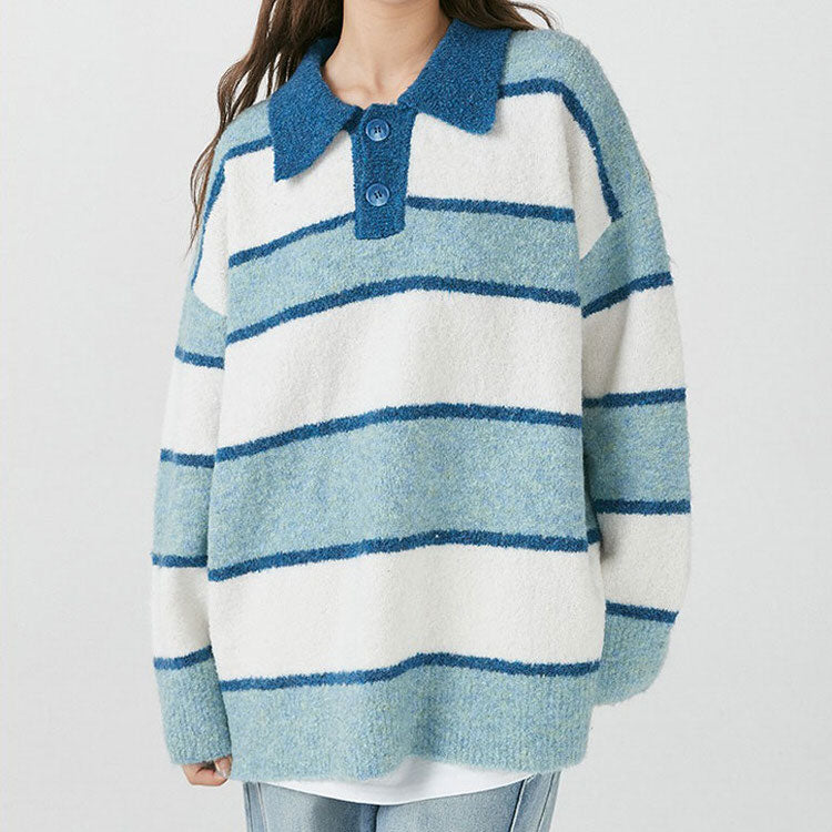 Coffee Shop Striped Pullover