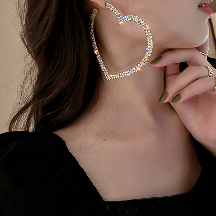 Crystal Heart Hoop Earrings