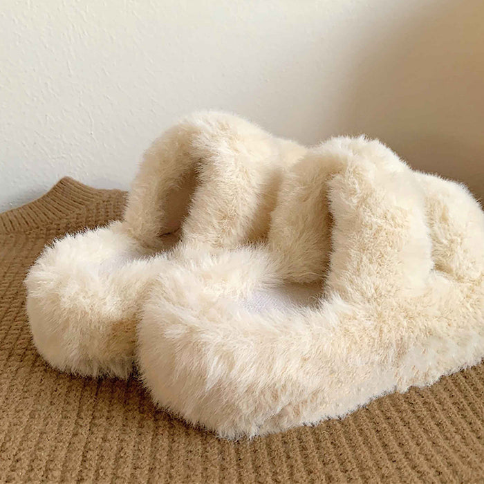 Fluffy Platform Slippers