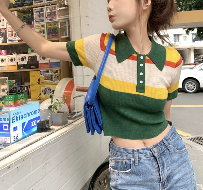 Indie Aesthetic Ribbed Crop Top