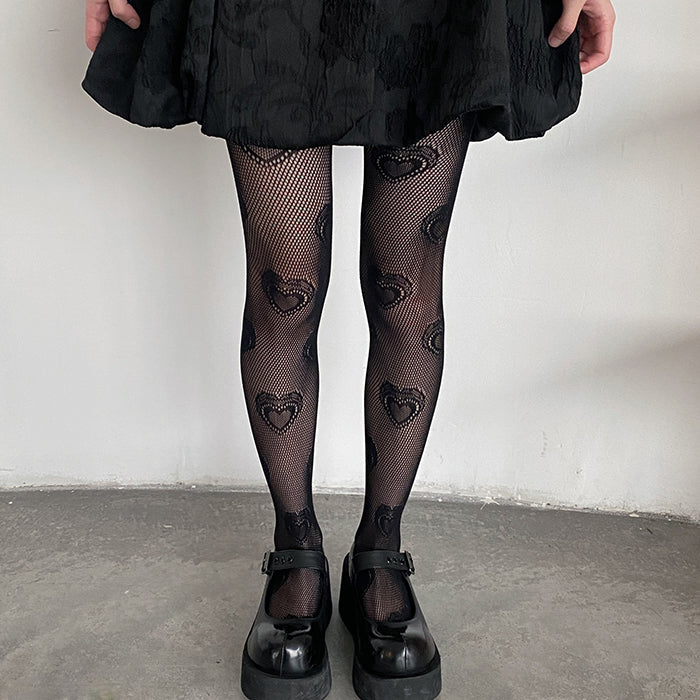 Heart Mesh Tights