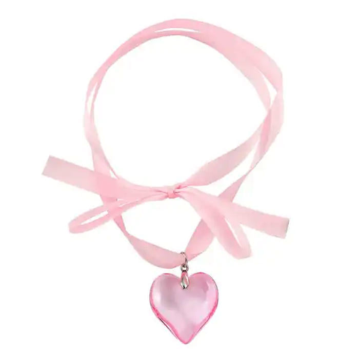 Heart Satin Ribbon Necklace