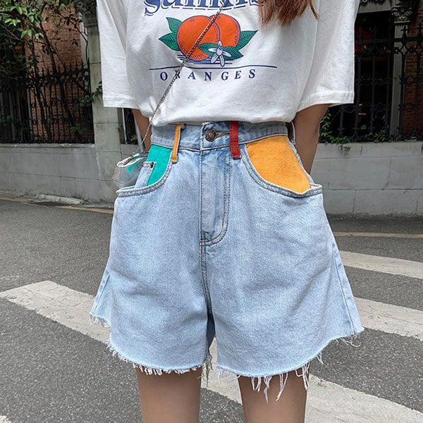 Artsy Denim Shorts